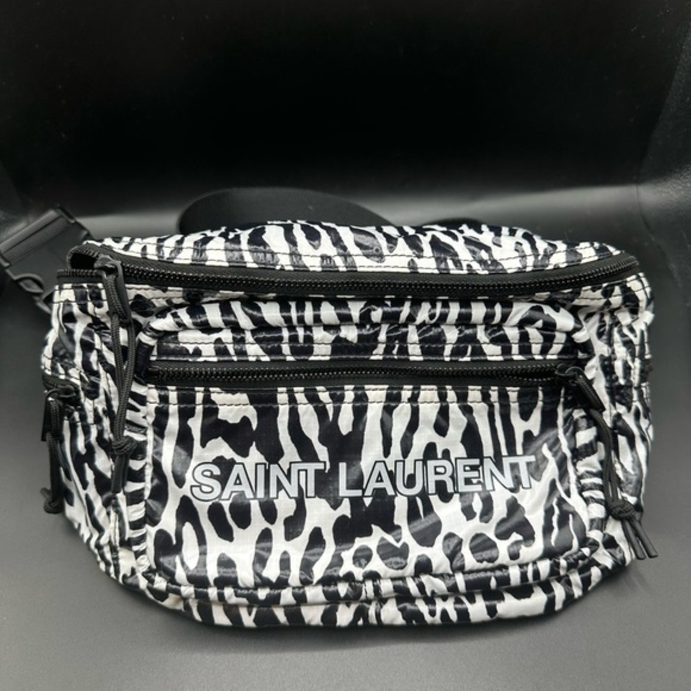 Saint Laurent Zebra Print Vinyl Bag RARE NWT